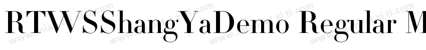 RTWSShangYaDemo Regular MicrosoftYa字体转换